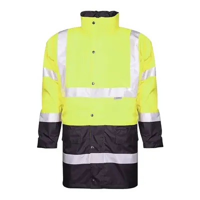 Zimní reflexní dvoubarevná bunda 4v1 HI-VIZ, žlutá