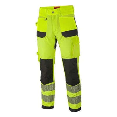 Reflexní strečové kalhoty Bennon EREBOS class 2 Hi-VIS, žluto-černé