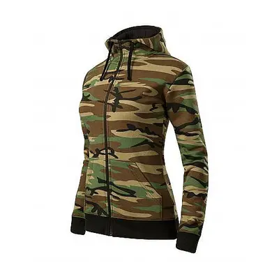 Dámská maskovaná mikina Malfini CAMO ZIPPER C20, zeleno-hnědá