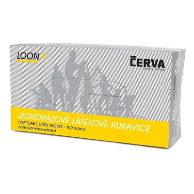 Jednorázové rukavice LOON latexové, pudrované, 100ks