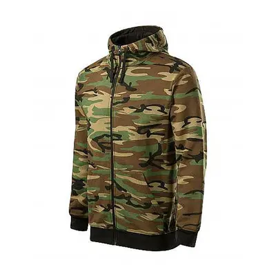 Pánská maskovaná mikina Malfini CAMO ZIPPER C19, zeleno-hnědá