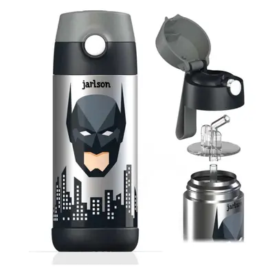 Dětská nerezová termoláhev s brčkem JARLSON CHARLI Batman 350 ml