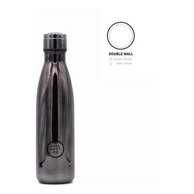 Nerezová termolahev COOL BOTTLES Chrome Graphite dvouvrstvá 500ml