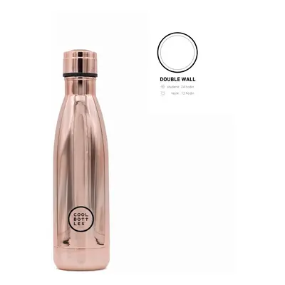 Nerezová termolahev COOL BOTTLES Chrome Rose dvouvrstvá 500ml