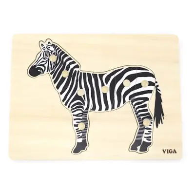 Dřevěná montessori vkládačka - zebra Viga