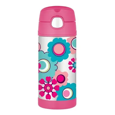 Thermos Funtainer dětská termoska s brčkem 355 ml - květy