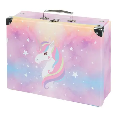 BAAGL Skládací školní kufřík Rainbow Unicorn s kováním