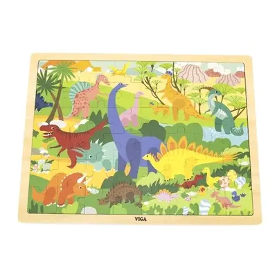 Dřevěné puzzle 48 dílků - dinosauři Viga