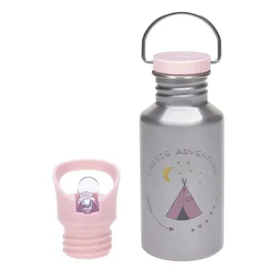 Dětská nerezová láhev na pití Lässig 500 ml týpí - Stainless Steel Adventure Tipi