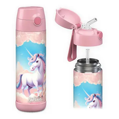 Dětská nerezová termoláhev s brčkem JARLSON CHARLI Unicorn 500 ml