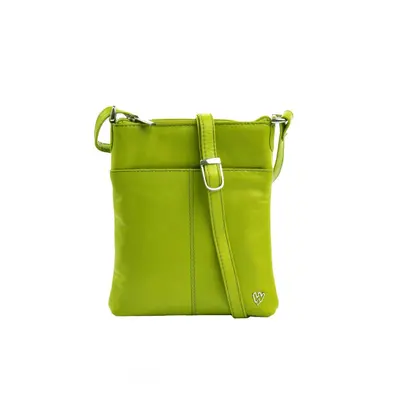 Malá kožená crossbody kabelka 212-3013 - zelená