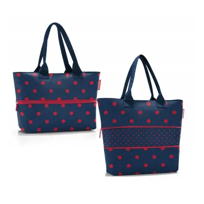 Elegantní nákupní kabelka na zip shopper e1 mixed dots red RJ3075