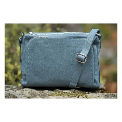 Kožená crossbody kabelka MaxFly 5542 modrá