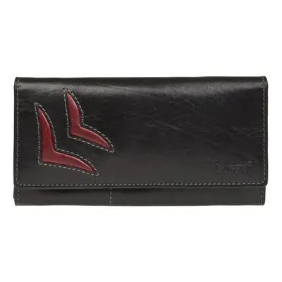 Dámská kožená peněženka Lagen 6011/T Black/Red