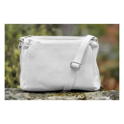 Kožená crossbody kabelka MaxFly 5542 bílá