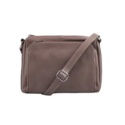 Kožená crossbody kabelka MaxFly 5542 taupe kakao