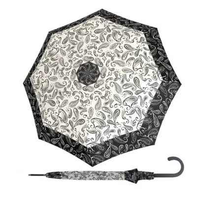 Doppler Fiber Flex AC Black&White Paisley - dámský holový vystřelovací deštník