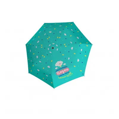 Doppler Kids Mini HAPPY CLOUD - dětský skládací deštník, zelená, geometrický / abstraktní