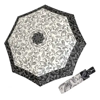 Doppler Fiber Magic Black&White Paisley - dámský plně automatický deštník