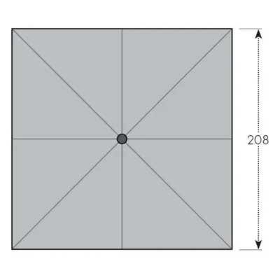 Naklápěcí slunečník Derby Basic Push Up 210 x 210 cm - antracit