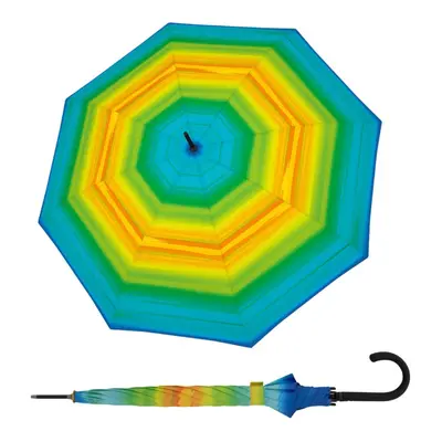 Doppler Fiber Flex Long AC Happy green - dámský holový vystřelovací deštník