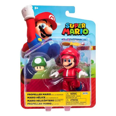 Super Mario Propeller Mario with Mushroom figurka 10cm