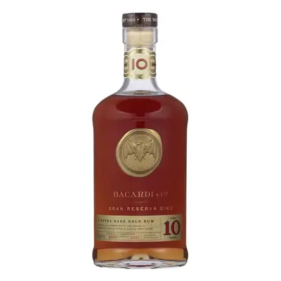 Bacardi 10 Años Gran Reserva Diez Extra Rare Gold Rum 40% 0,7L (holá láhev)