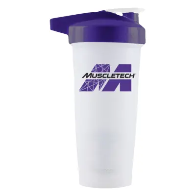 MuscleTech Shaker Cup 828 ml transparentní bílá-fialová