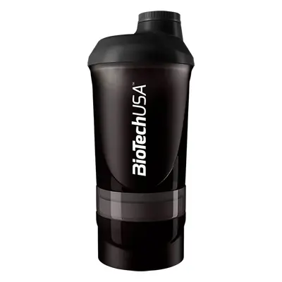 BioTech USA Šejker WAVE+ 600 ml + 350 ml černá