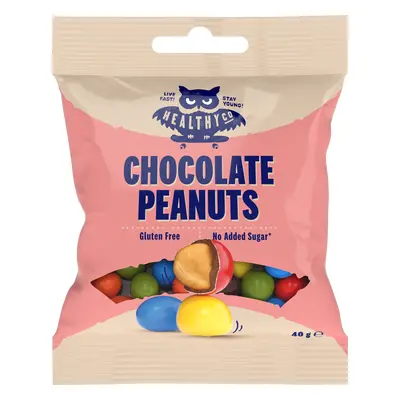 HealthyCo Chocolate Peanuts 40 g arašídy v čokoládě