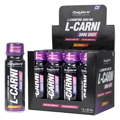 BodyWorld L-Carnitine 3000 Shot 12 x 80 ml jahoda