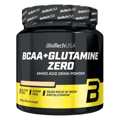 BioTech USA BCAA + Glutamine Zero 480 g broskvový ledový čaj