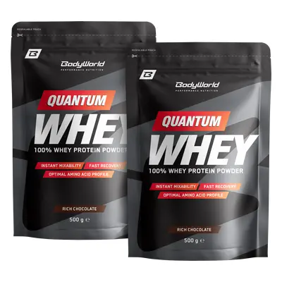 2x BodyWorld Quantum Whey Protein 500 g bez příchutě