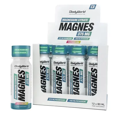 12x BodyWorld Magnesium Shot 80 ml malina-limetka