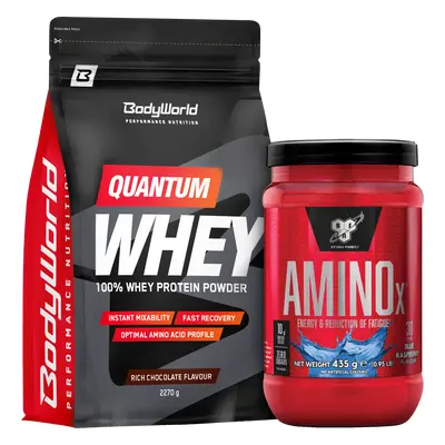 BodyWorld Quantum Whey Protein 2270 g čokoláda + BSN AMINO X™ 435 g