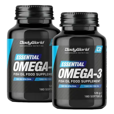 2x BodyWorld Essential Omega-3 1000 mg 90 kapslí