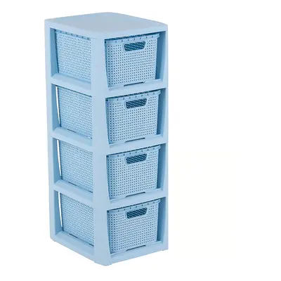 Regál se 4 šuplíky Rattan Blue BRANQ