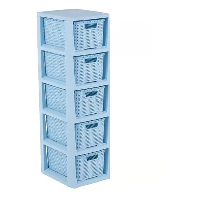 Regál s 5 šuplíky Rattan Blue BRANQ