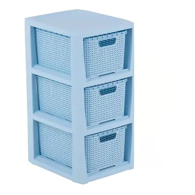 Regál se 3 šuplíky Rattan Blue BRANQ