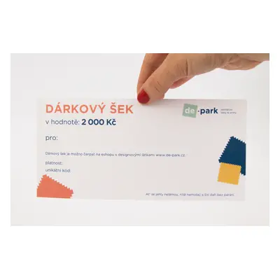 Dárkový šek 2000Kč - papírová podoba