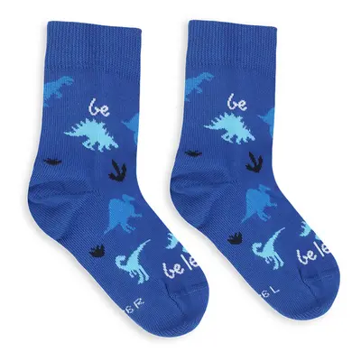 Dětské barefootové ponožky Be Lenka Kids - Crew - Dino - Royal Blue