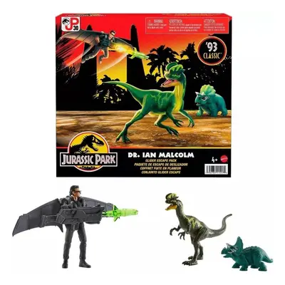 Mattel jurassic world ian malcolm s dinosaury a doplňky, hln18