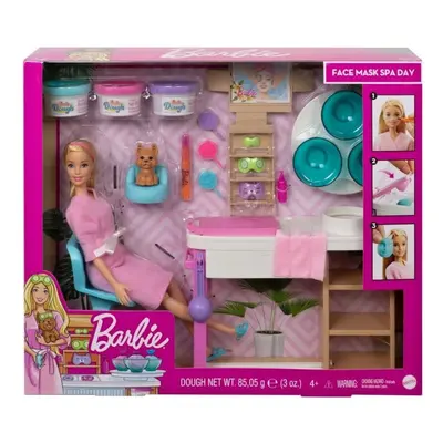 Mattel barbie salón krásy herní set s běloškou, gjr84