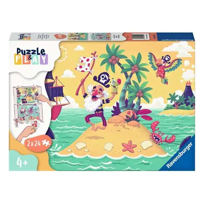 Ravensburger 05591 puzzle & play pirátské dobrodružství 2x24 dílků