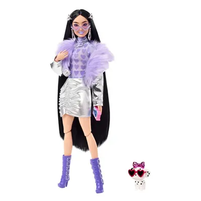 Barbie extra stylová černovláska s pejskem, mattel hhn07