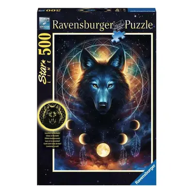 Ravensburger 13970 svítící puzzle měsíční vlk 500 dílků