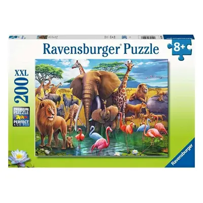 Ravensburger 13292 puzzle zvířata u napajedla 200 dílků xxl