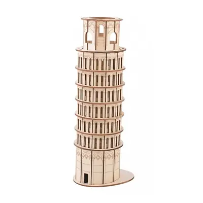 Woodcraft dřevěné 3d puzzle šikmá věž v pise