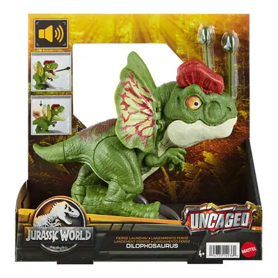 Mattel jurský svět vystřelující dilophosaurus se zvuky, hnt65/hnt66