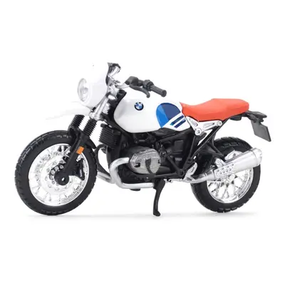 Burago kovový model motorky bmw r nine t urban gs 1:18 černobílá